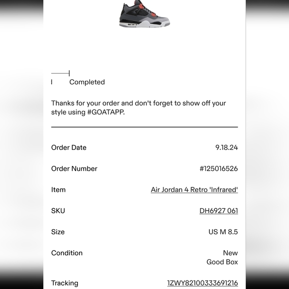 NWT Air Jordan Retro 4 "Infrared" Men's Size 8.5 - Picture 9 of 11